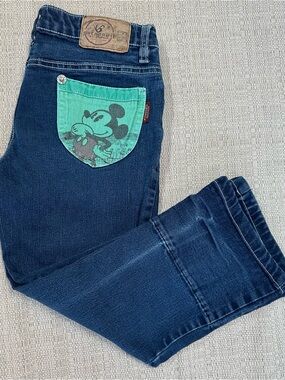 RARE Y2K Low Rise Mickey Cropped Jeans